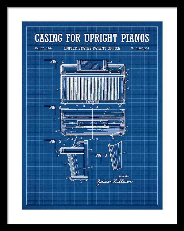 Casing For Upright Pianos Blueprint Patent Us2486354a