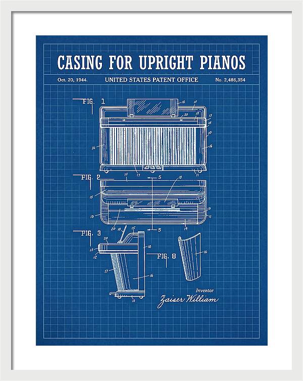 Casing For Upright Pianos Blueprint Patent Us2486354a