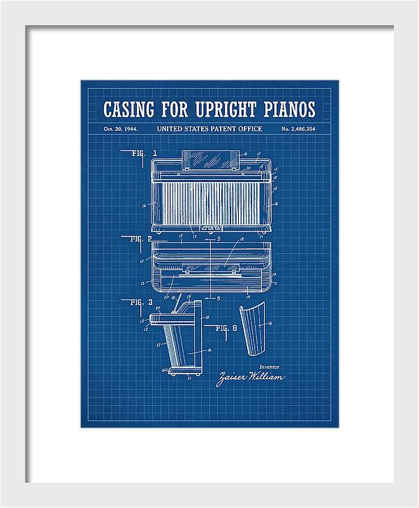 Casing For Upright Pianos Blueprint Patent Us2486354a