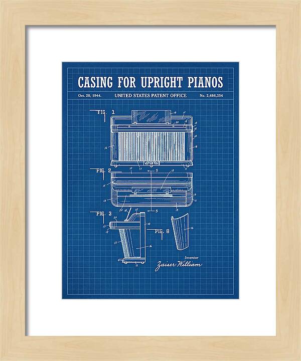 Casing For Upright Pianos Blueprint Patent Us2486354a