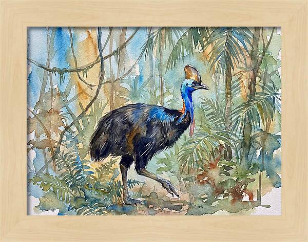 Cassowary Among Tropical Foliage