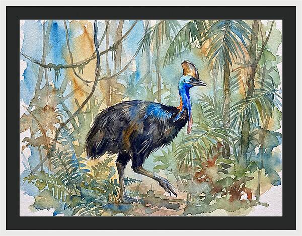 Cassowary Among Tropical Foliage