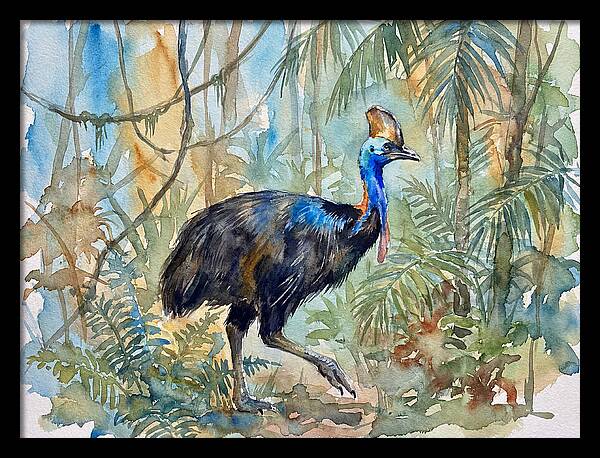 Cassowary Among Tropical Foliage