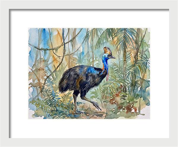 Cassowary Among Tropical Foliage