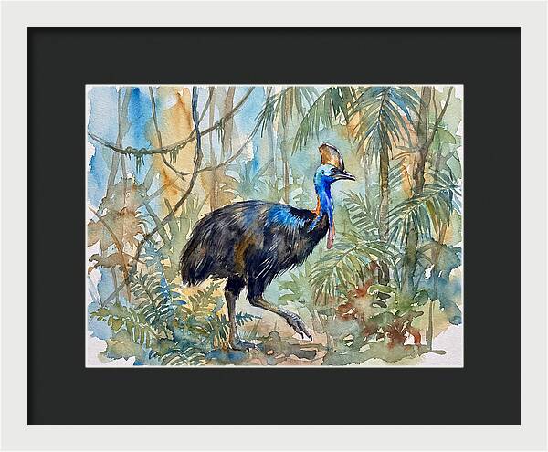 Cassowary Among Tropical Foliage