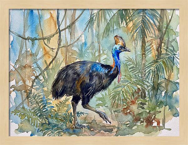 Cassowary Among Tropical Foliage