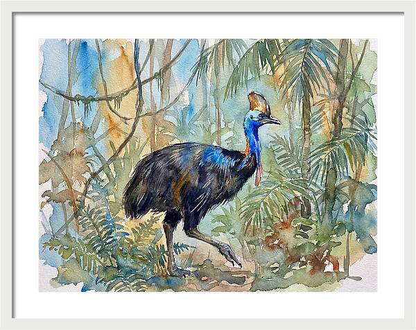 Cassowary Among Tropical Foliage