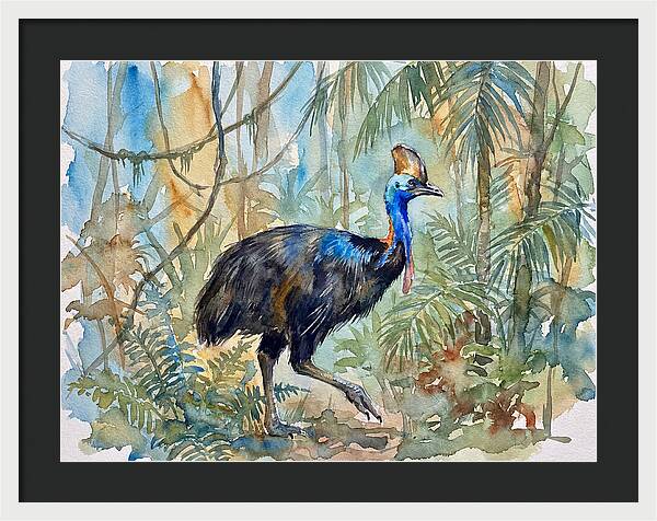 Cassowary Among Tropical Foliage