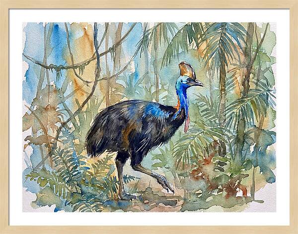 Cassowary Among Tropical Foliage