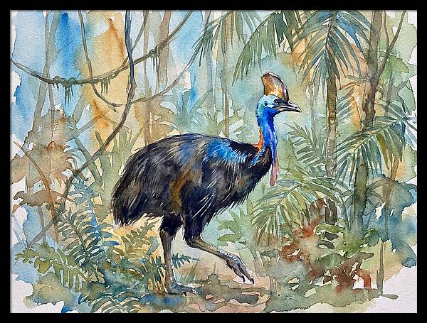 Cassowary Among Tropical Foliage