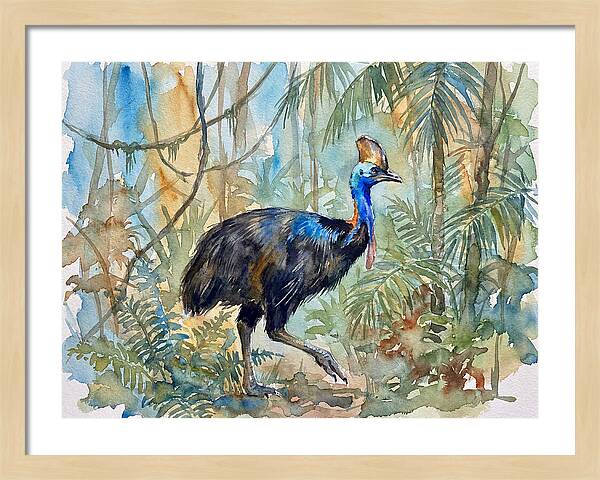 Cassowary Among Tropical Foliage