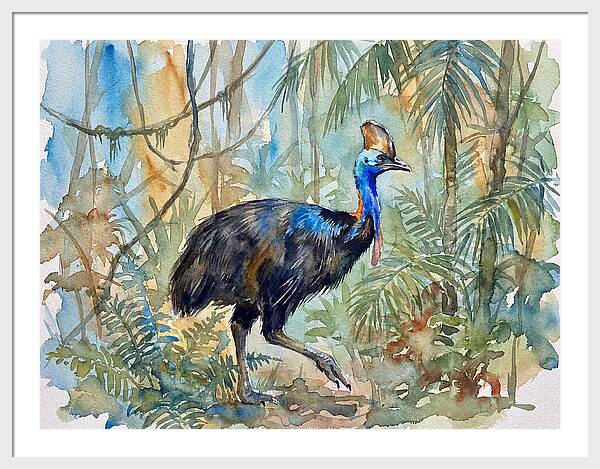 Cassowary Among Tropical Foliage