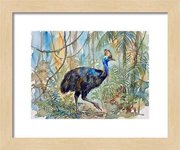 Cassowary Among Tropical Foliage