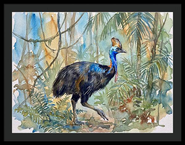 Cassowary Among Tropical Foliage