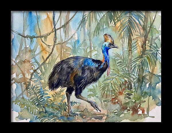 Cassowary Among Tropical Foliage