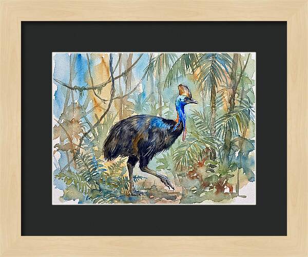 Cassowary Among Tropical Foliage