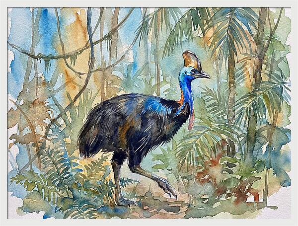 Cassowary Among Tropical Foliage