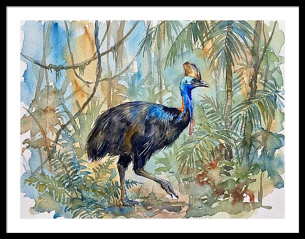 Cassowary Among Tropical Foliage