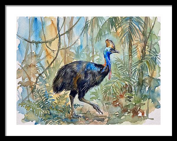 Cassowary Among Tropical Foliage