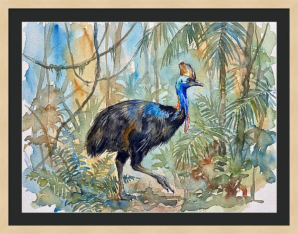 Cassowary Among Tropical Foliage