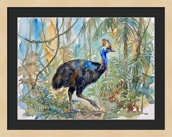 Cassowary Among Tropical Foliage