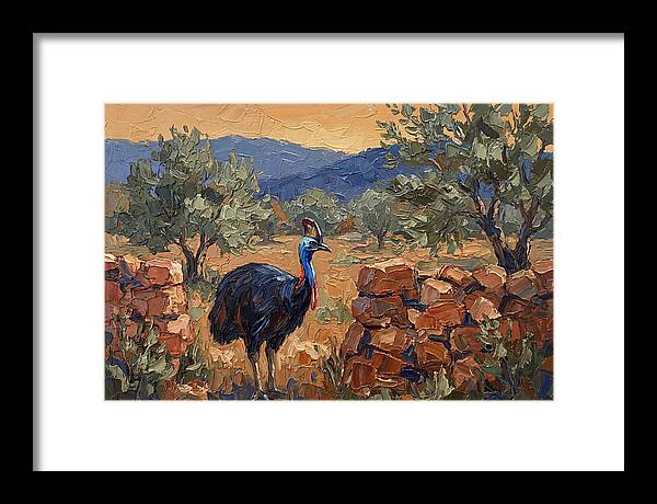 Cassowary In Mediterranean Landscape