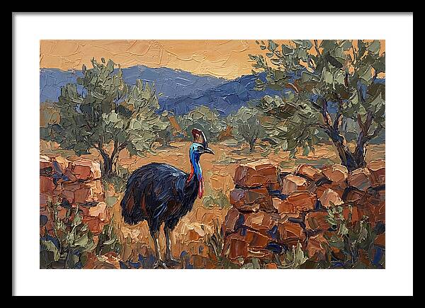 Cassowary In Mediterranean Landscape