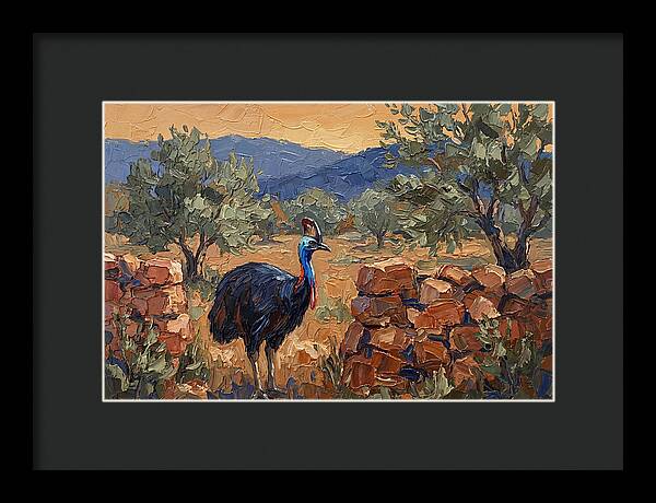 Cassowary In Mediterranean Landscape