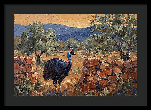 Cassowary In Mediterranean Landscape