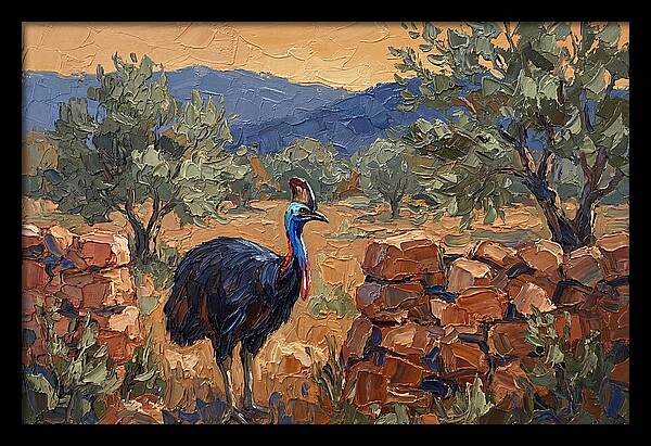 Cassowary In Mediterranean Landscape