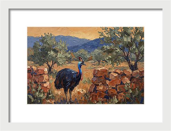 Cassowary In Mediterranean Landscape