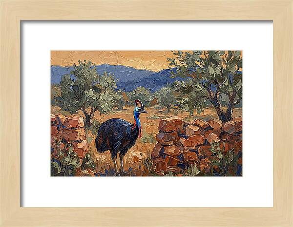 Cassowary In Mediterranean Landscape