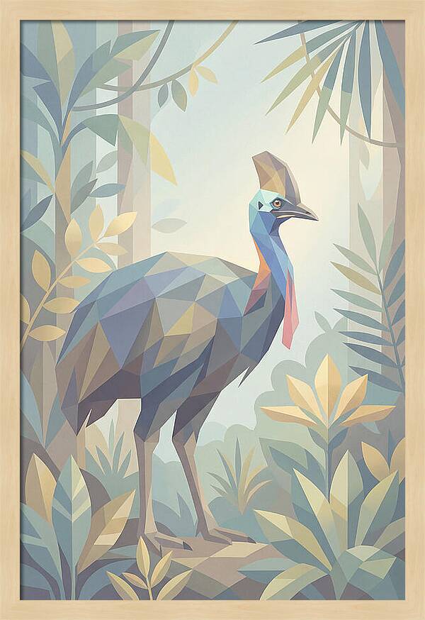 Cassowary In Tropical Rainforest