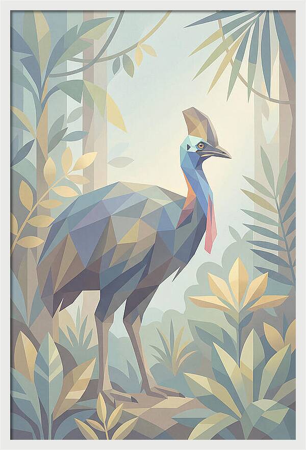 Cassowary In Tropical Rainforest