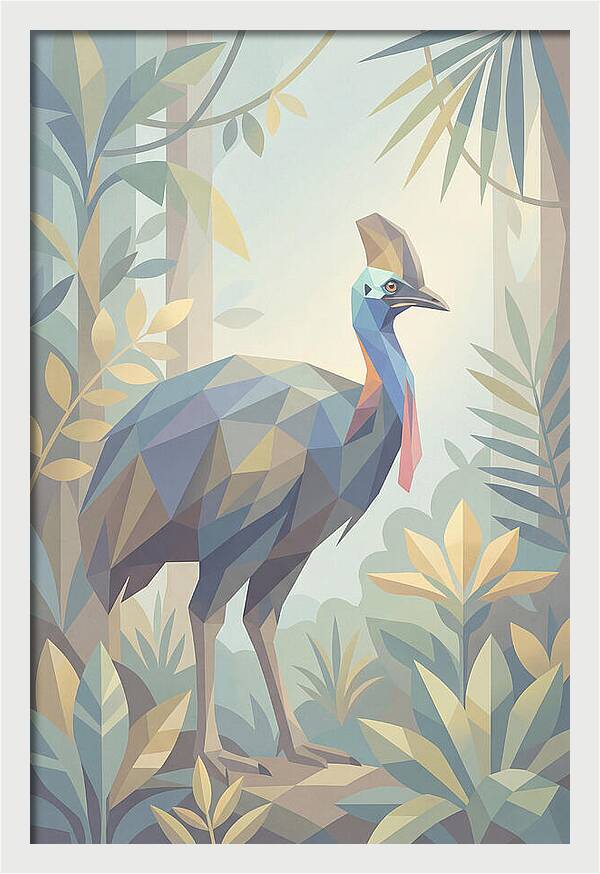 Cassowary In Tropical Rainforest