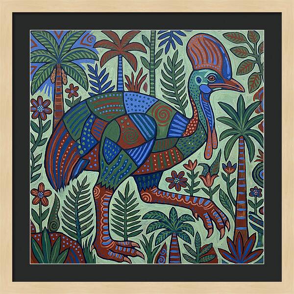 Cassowary In Vibrant Jungle