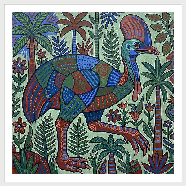 Cassowary In Vibrant Jungle