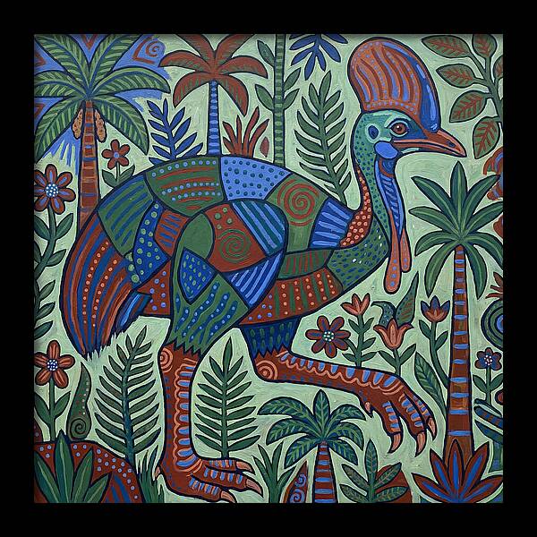 Cassowary In Vibrant Jungle