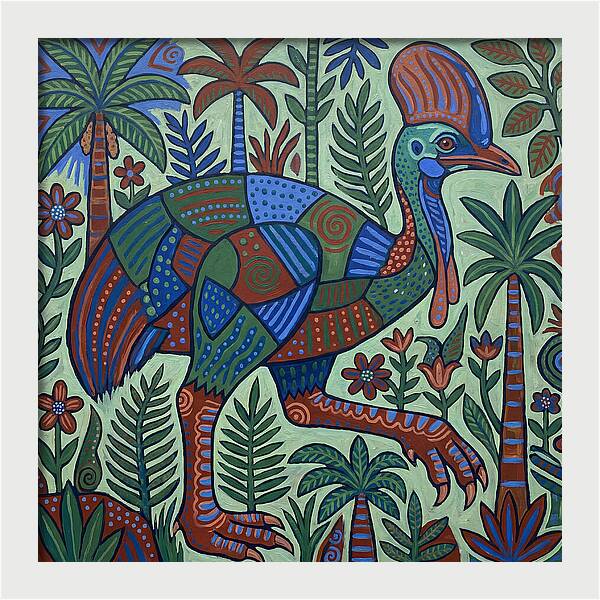 Cassowary In Vibrant Jungle