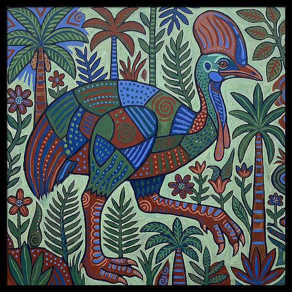 Cassowary In Vibrant Jungle