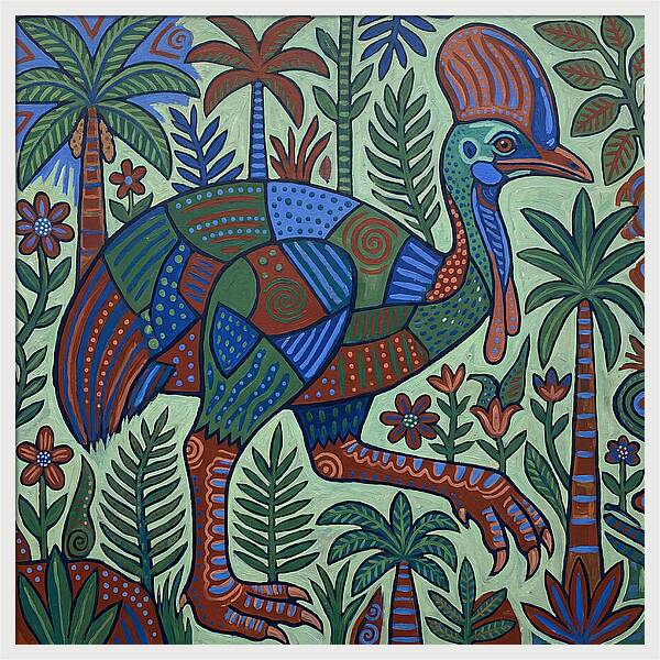Cassowary In Vibrant Jungle