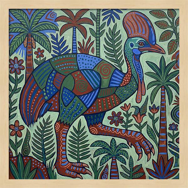 Cassowary In Vibrant Jungle