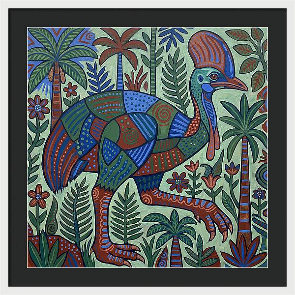 Cassowary In Vibrant Jungle
