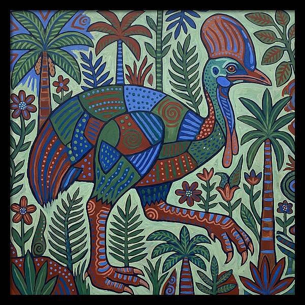 Cassowary In Vibrant Jungle