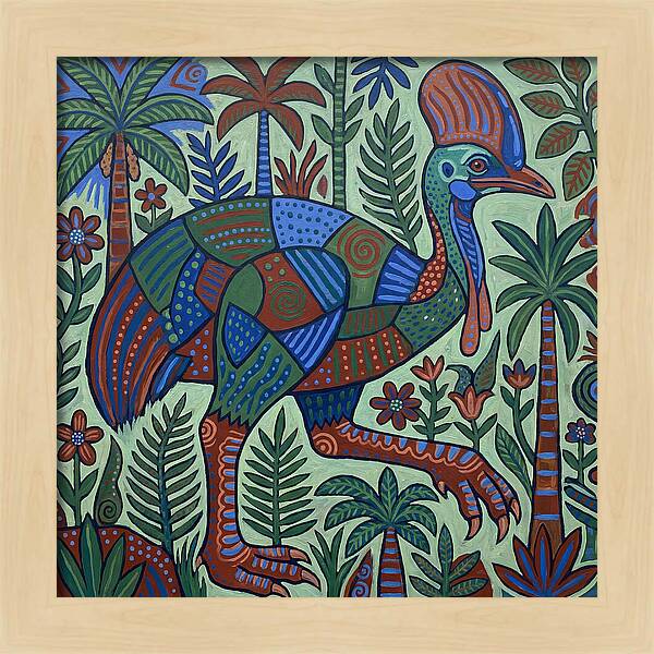 Cassowary In Vibrant Jungle