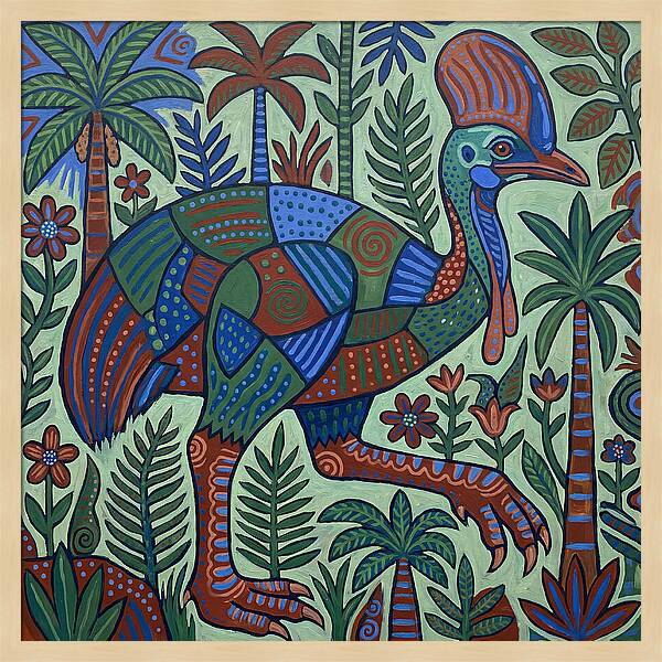 Cassowary In Vibrant Jungle