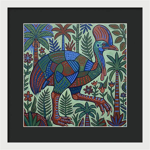 Cassowary In Vibrant Jungle