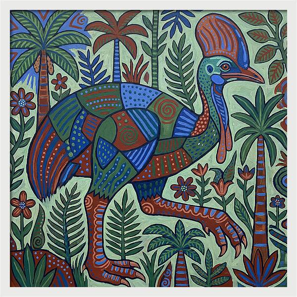 Cassowary In Vibrant Jungle