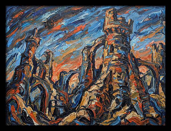 Castle Ruins In Expressionist Style