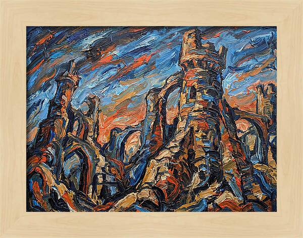 Castle Ruins In Expressionist Style